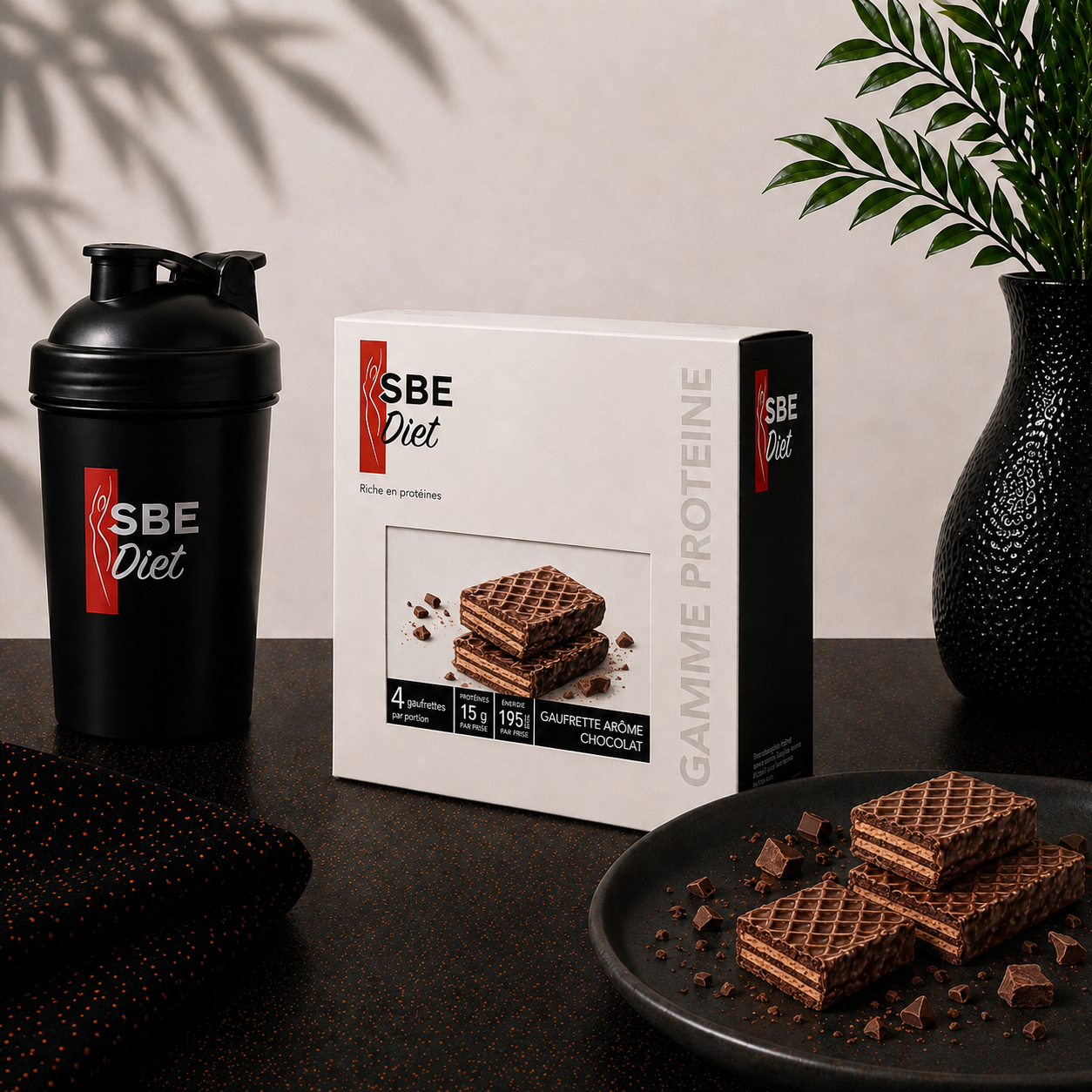 Gaufrette chocolat hyperprotéinée Ma boutique