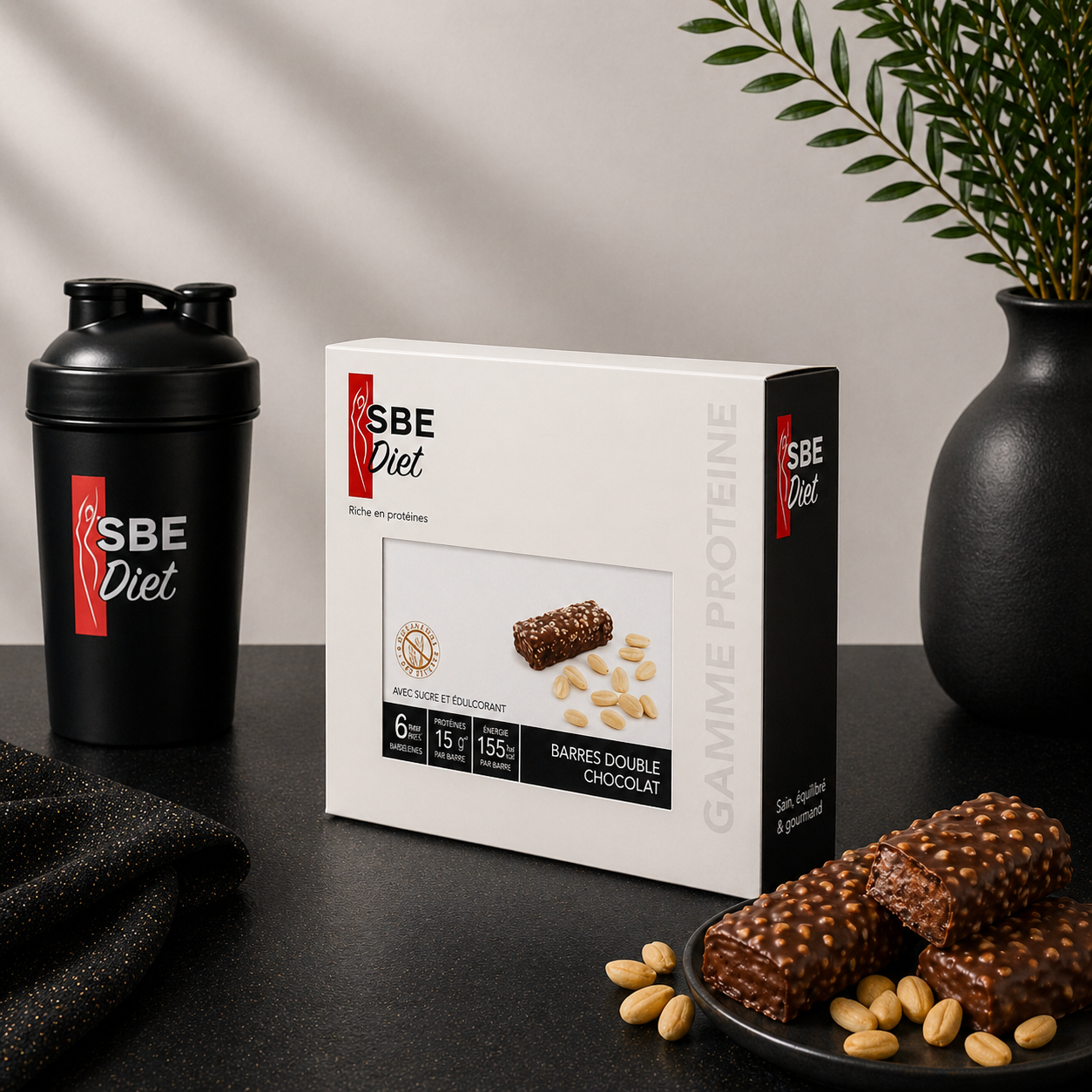 Barre double chocolat hyperprotéinée SBE DIET