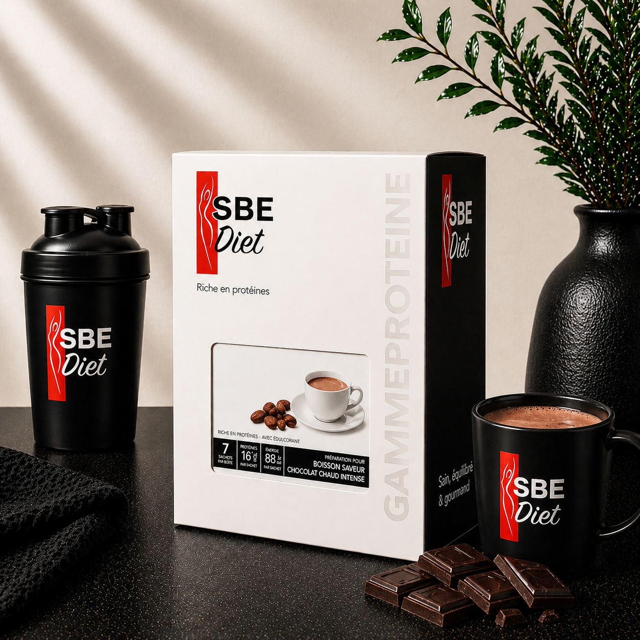Boisson chocolat chaud hyperprotéinée Ma boutique