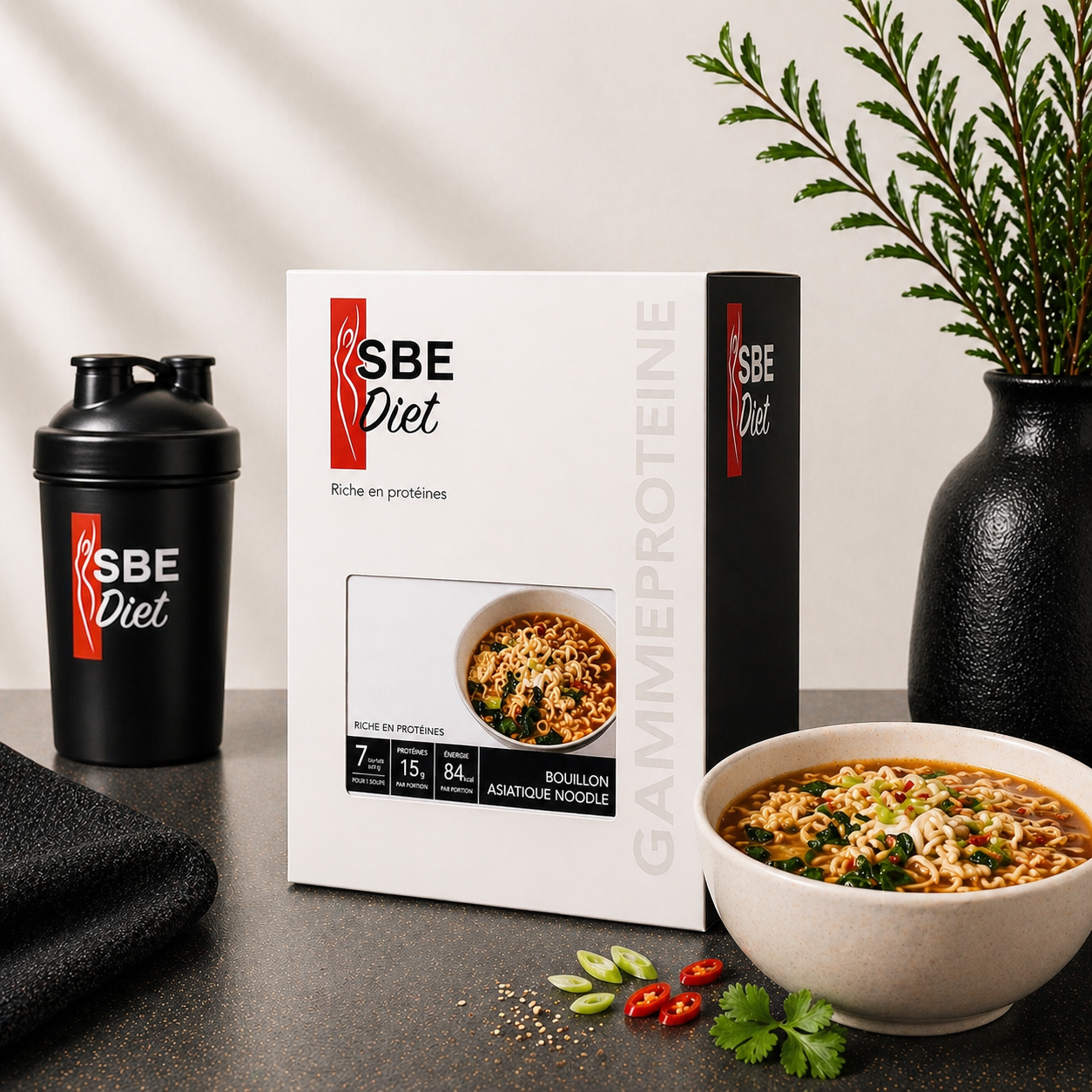 Bouillon asiatique hyperprotéiné noodle Ma boutique