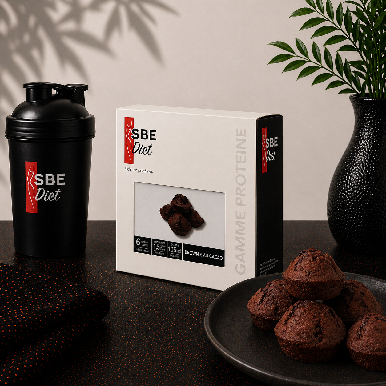 Brownie cacao  hyperprotéinée SBE DIET