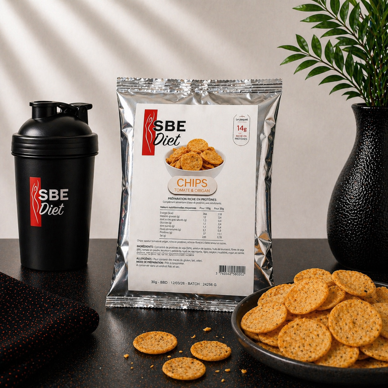 Chips tomate origan hyperprotéinées Ma boutique