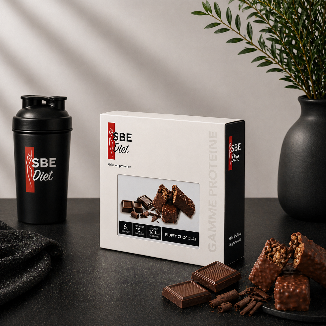 Barre fluffy chocolat hyperprotéinée Ma boutique