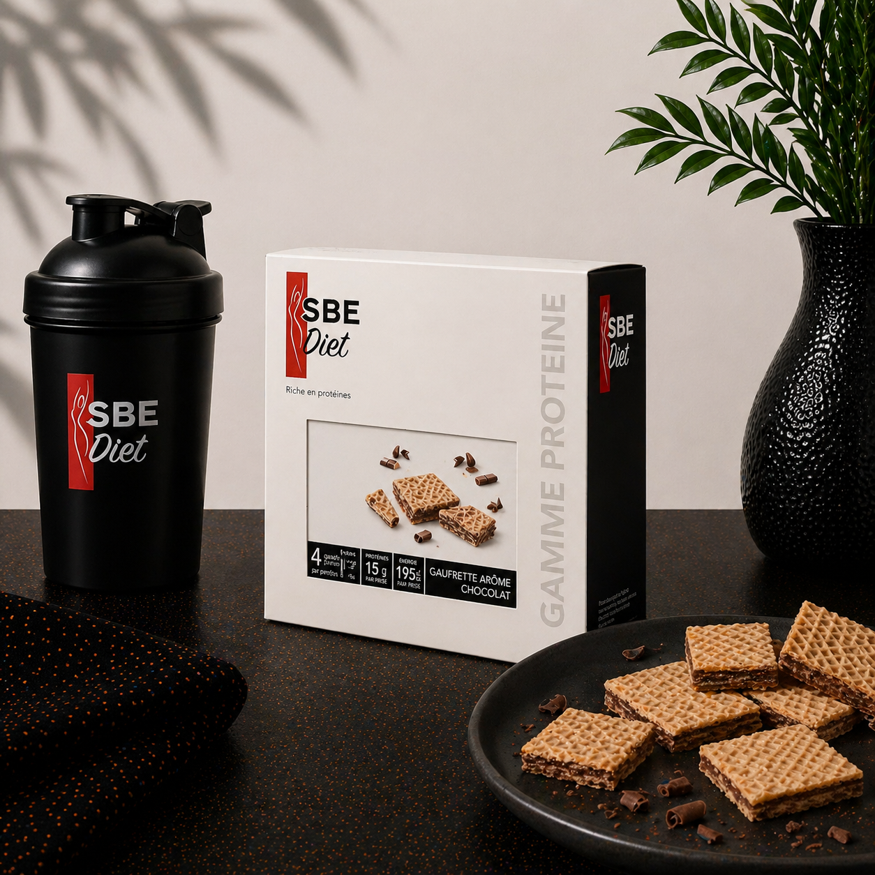 Gaufrette chocolat hyperprotéinée Ma boutique
