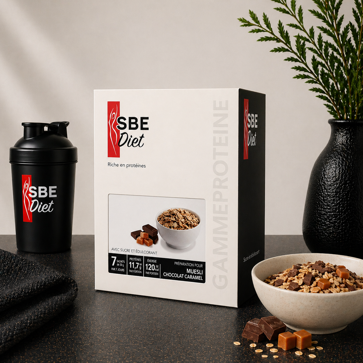 Muesli chocolat caramel hyperprotéiné Ma boutique