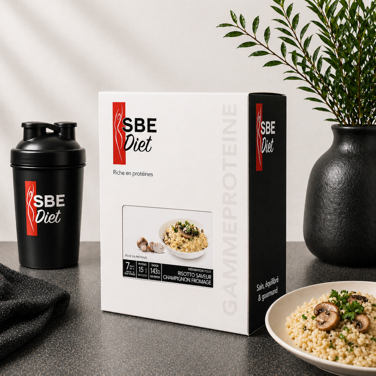 Risotto champignon fromage hyperprotéiné Ma boutique